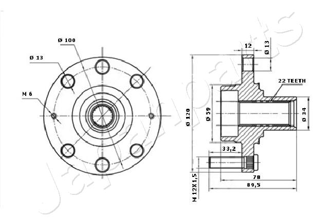 Butuc roata JAPANPARTS KK-10018
