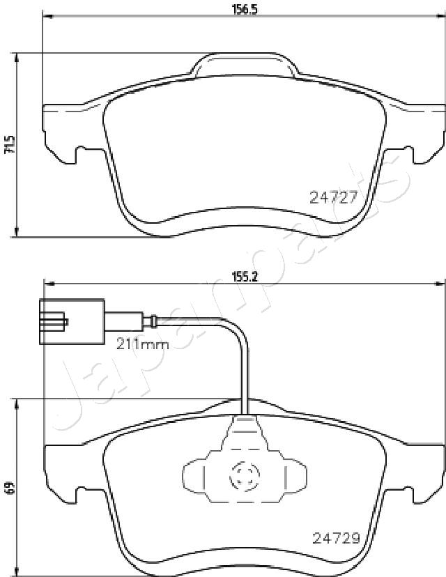 Placute frana JAPANPARTS PA-0221AF