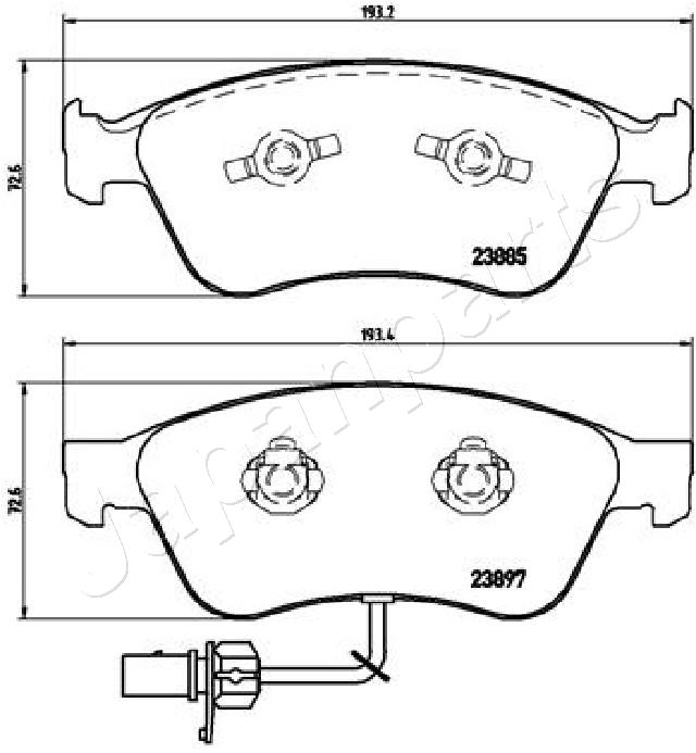Placute frana JAPANPARTS PA-0923AF