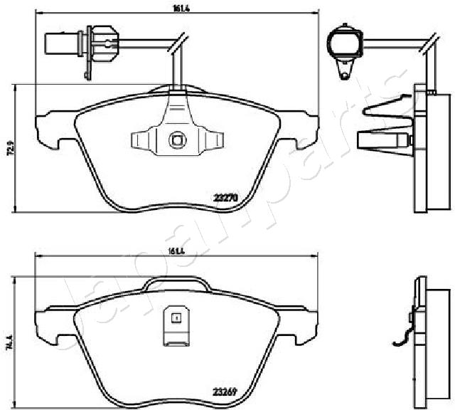 Placute frana JAPANPARTS PA-0952AF