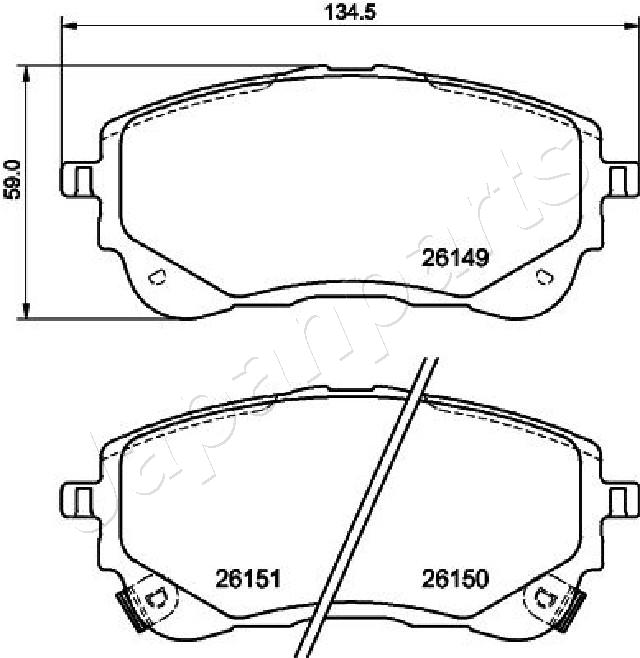 Placute frana JAPANPARTS PA-2027AF