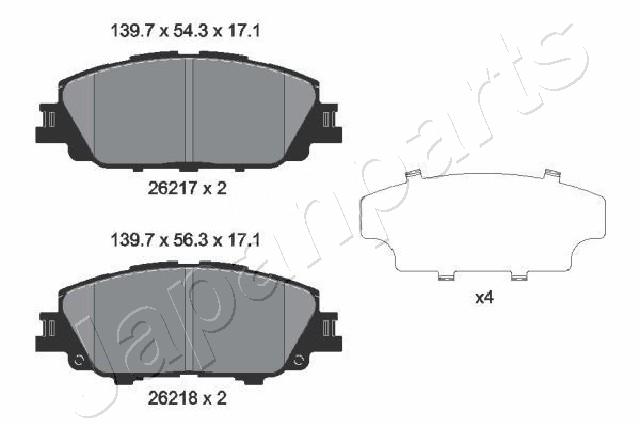 Placute frana JAPANPARTS PA-2030AF