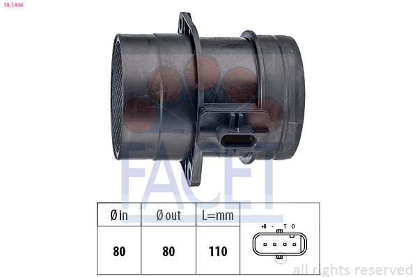 Senzor debit aer VW GOLF VII Variant (BA5, BV5) 2.0 TDI  diesel 150 cai FACET 10.1446