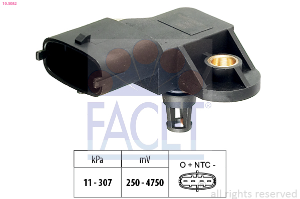 Senzor presiune aer DACIA SANDERO II 1.0 LPG (B8ML)  Benzina/Autogaz (GPL) 101 cai FACET 10.3082