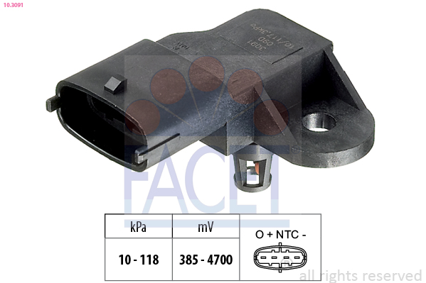 Senzor presiune aer SMART FORFOUR (454) 1.3 (454.031)  benzina 95 cai FACET 10.3091