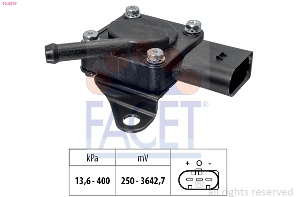 Senzor presiune gaze evacuare BMW Seria 3 (E90) 318 d  diesel 143 cai FACET 10.3319