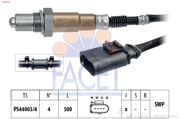 Sonda Lambda FACET 10.8072