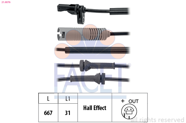 Senzor turatie roata BMW Seria 3 (E90) 318 d  diesel 143 cai FACET 21.0076