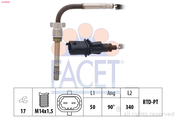 Senzor temperatura gaze evacuare OPEL INSIGNIA A (G09) 2.0 CDTI (68)  diesel 163 cai FACET 22.0042