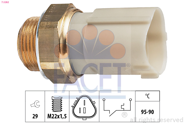 Comutator temperatura ventilator radiator SKODA FABIA I (6Y2) 1.9 SDI  diesel 64 cai FACET 7.5262