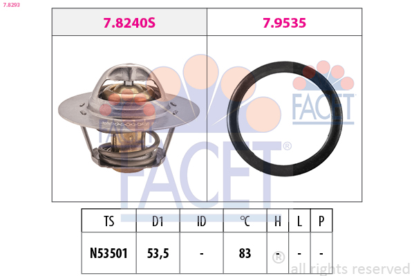 Termostat lichid racire FACET 7.8293