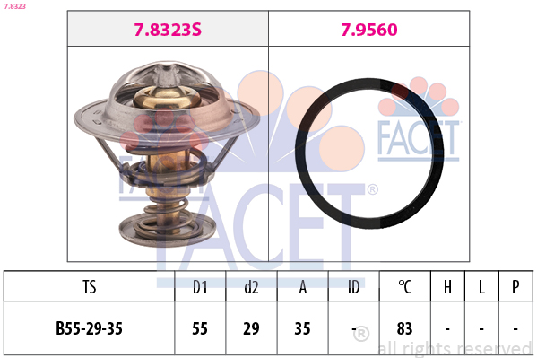 Termostat lichid racire FACET 7.8323