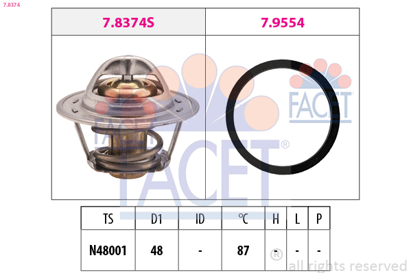 Termostat lichid racire FACET 7.8374