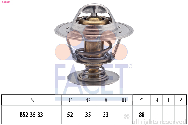 Termostat lichid racire FACET 7.8394S