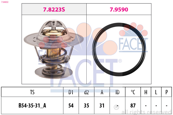 Termostat lichid racire VW TOURAN (1T1, 1T2) 1.9 TDI  diesel 105 cai FACET 7.8432