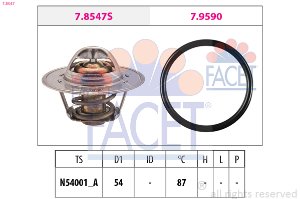 Termostat lichid racire FACET 7.8547
