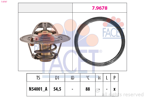 Termostat lichid racire FACET 7.8787