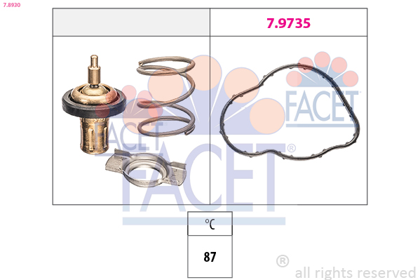 Termostat lichid racire RENAULT KADJAR (HA_, HL_) 1.5 dCi 110 (HLA3)  diesel 110 cai FACET 7.8930