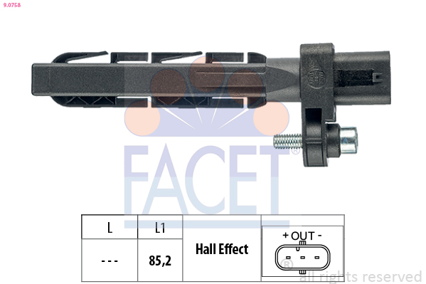 Senzor impulsuri arbore cotit BMW Seria 3 (E90) 318 d  diesel 143 cai FACET 9.0758