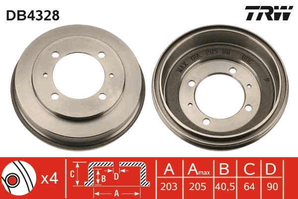 Tambur frana TRW DB4328