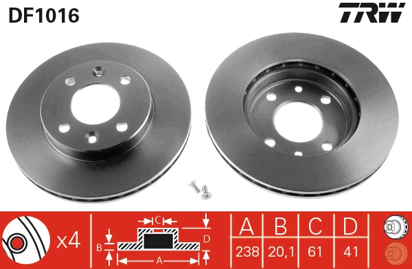 Disc frana TRW DF1016