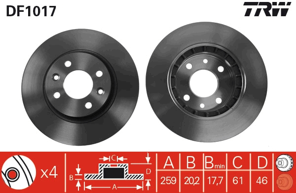Disc frana TRW DF1017