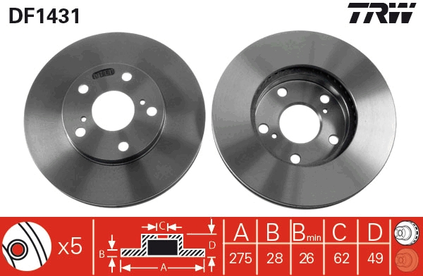 Disc frana TRW DF1431