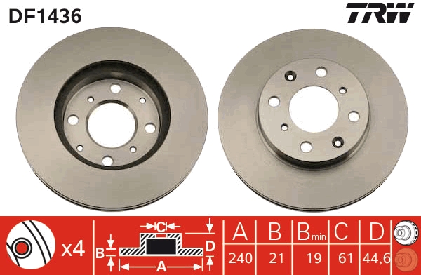 Disc frana TRW DF1436
