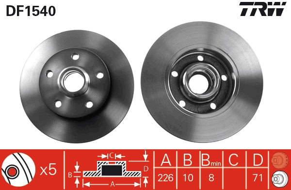 Disc frana TRW DF1540