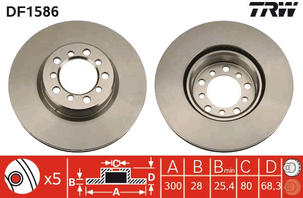 Disc frana TRW DF1586