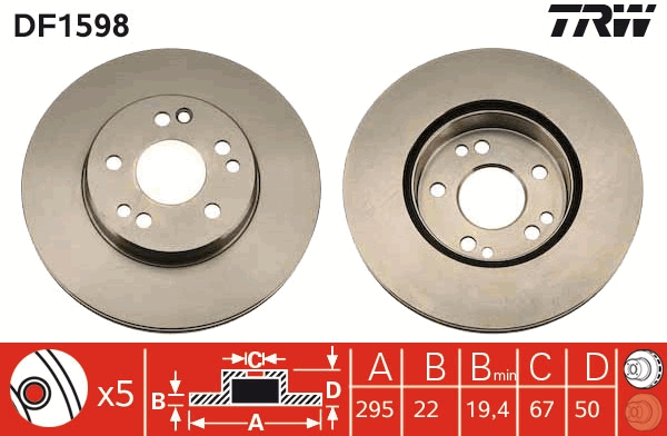 Disc frana TRW DF1598