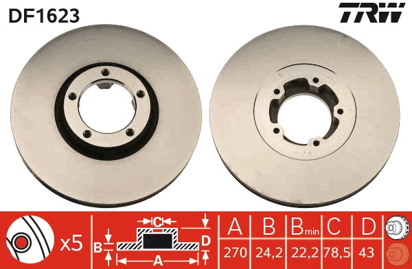 Disc frana TRW DF1623