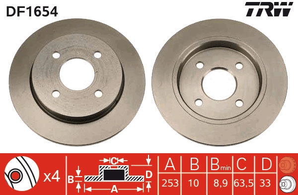 Disc frana TRW DF1654