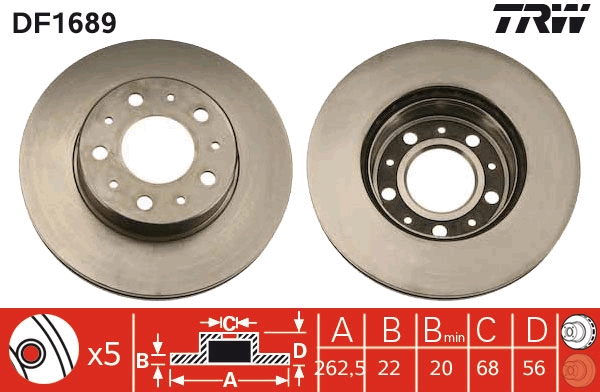 Disc frana TRW DF1689