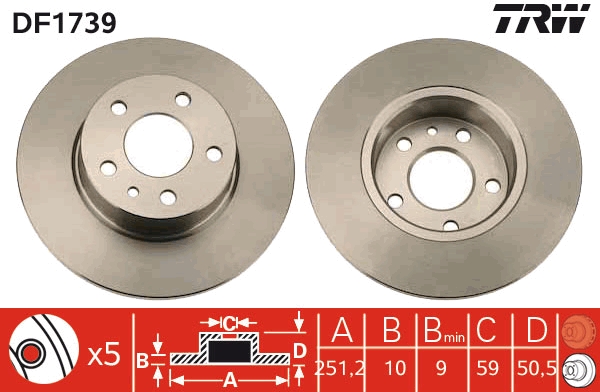 Disc frana TRW DF1739