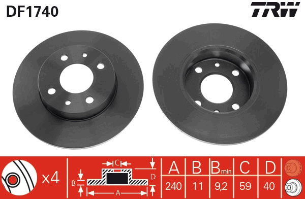 Disc frana TRW DF1740