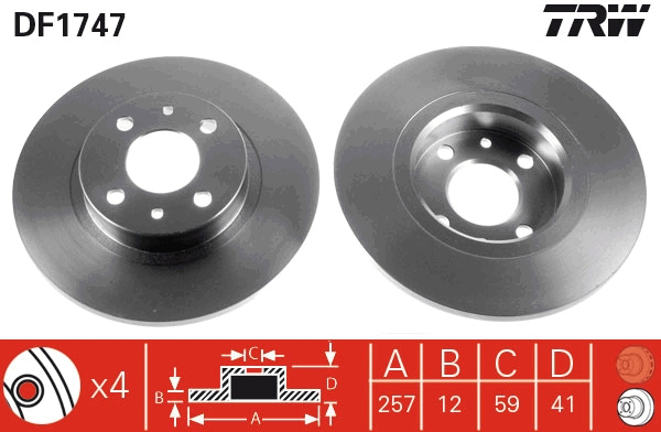 Disc frana TRW DF1747