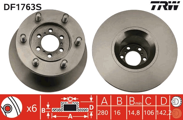 Disc frana TRW DF1763S