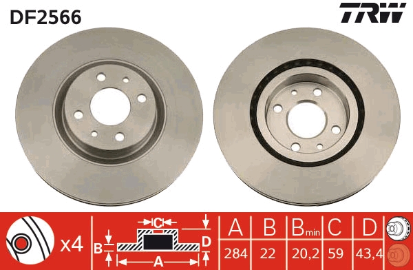 Disc frana TRW DF2566