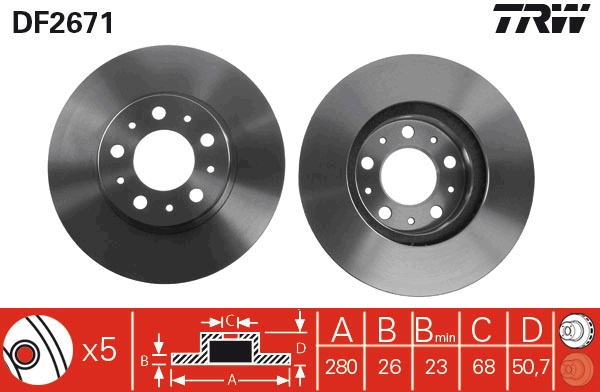 Disc frana TRW DF2671