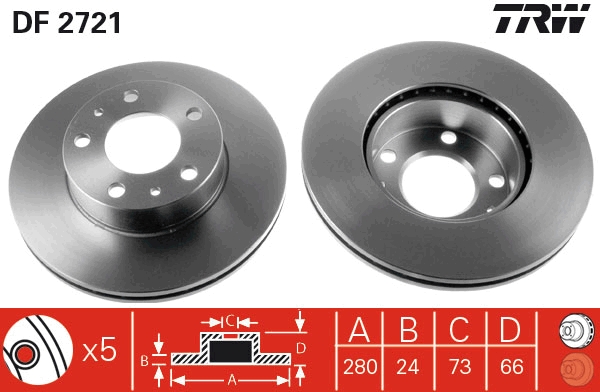 Disc frana TRW DF2721
