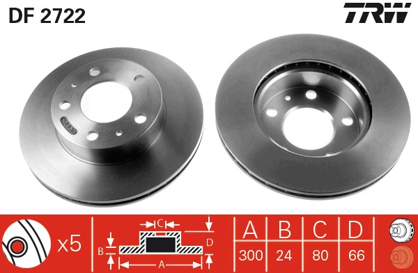 Disc frana TRW DF2722