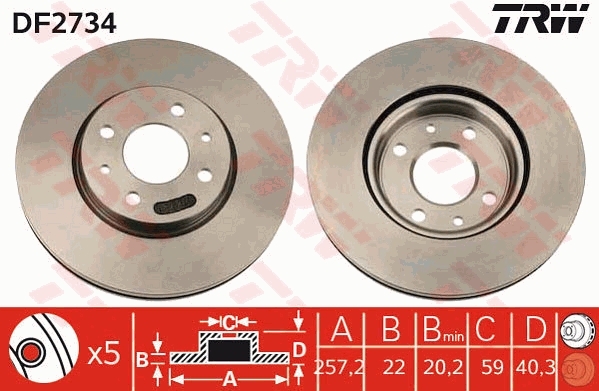 Disc frana TRW DF2734