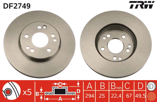 Disc frana TRW DF2749
