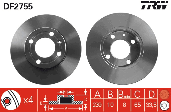 Disc frana TRW DF2755