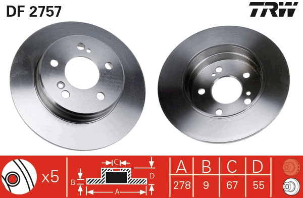 Disc frana TRW DF2757