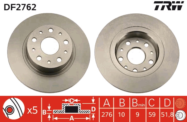 Disc frana TRW DF2762