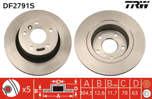 Disc frana TRW DF2791S