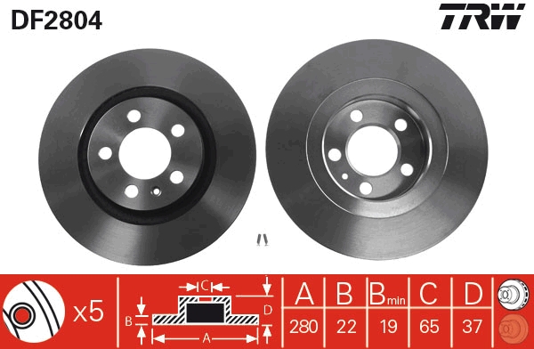 Disc frana TRW DF2804