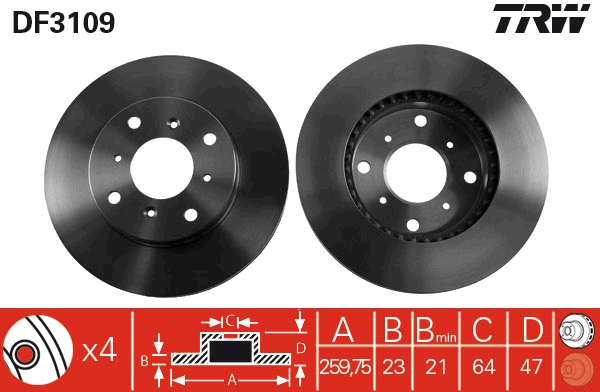 Disc frana TRW DF3109